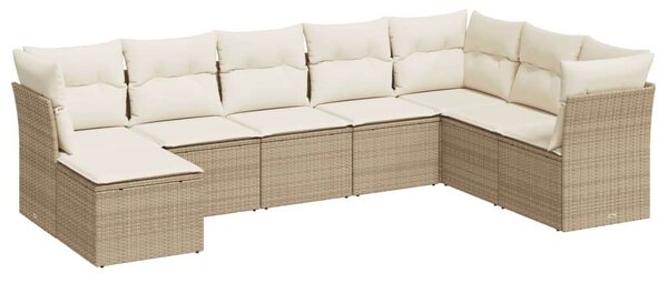 VidaXL Polyrattan Kerti Ülőgarnitúra - 8 részes - Bézs