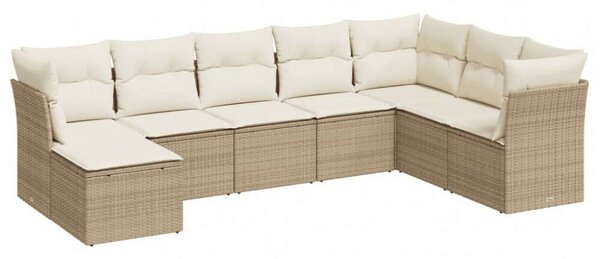 VidaXL Polyrattan Kerti Ülőgarnitúra - 8 részes - Bézs
