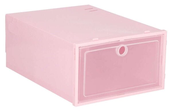 Cipőtartó doboz lenyitható fedéllel, cipőrendező, rózsaszín