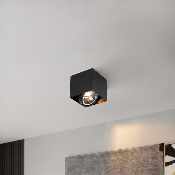 Design spotlámpa fekete négyzet AR111 - Box