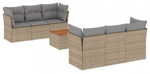 VidaXL Polyrattan Kerti Ülőgarnitúra - 7 részes - Bézs