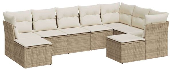 VidaXL Polyrattan Kerti Ülőgarnitúra - 9 részes - Bézs