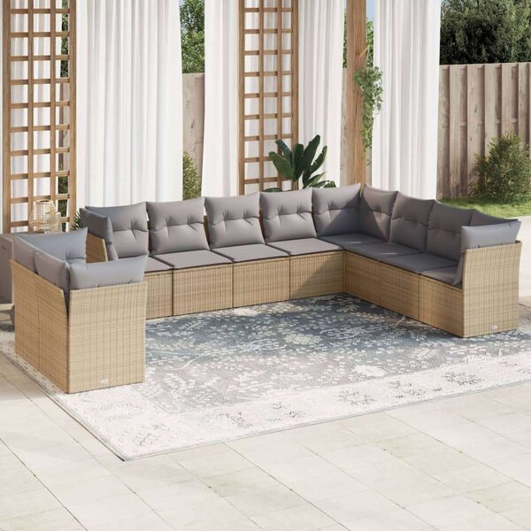 VidaXL Polyrattan Kerti Ülőgarnitúra - Bézs - 10 részes