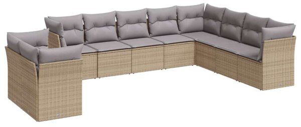 VidaXL Polyrattan Kerti Ülőgarnitúra - Bézs - 10 részes
