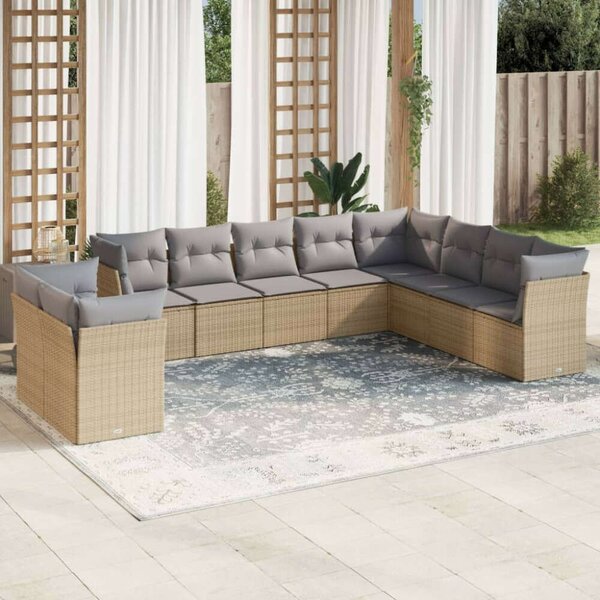 VidaXL Polyrattan Kerti Ülőgarnitúra - Bézs - 10 részes