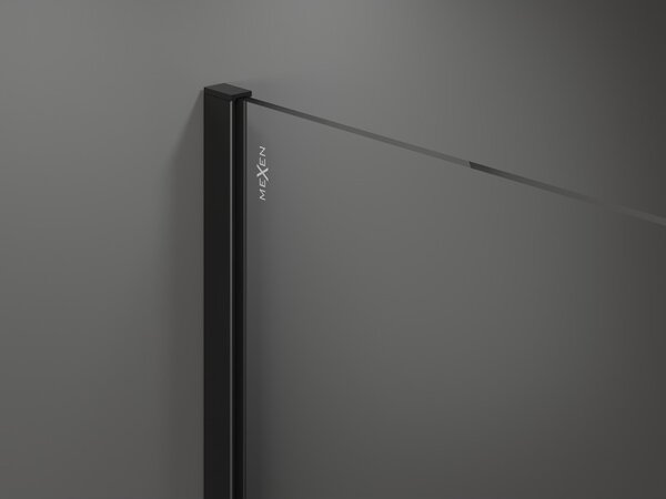 Mexen Kioto zuhanyfal 50 x 200 cm, Átlátszó/Fekete minta 8 mm, Fekete - 800-050-101-70-70