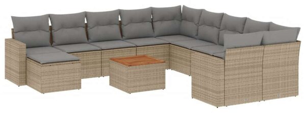 VidaXL Polyrattan Kerti Ülőgarnitúra - 12 részes - Bézs