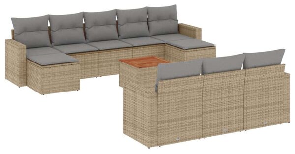 VidaXL Polyrattan Kerti Ülőgarnitúra - 11 részes - Bézs