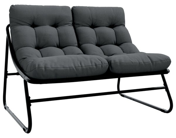 Párnás kerti pad Fekete 110x80x71 cm Acél