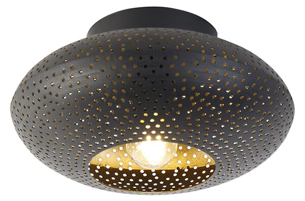 Okos mennyezeti lámpa fekete arannyal 25 cm, Wifi-vel - Radiance