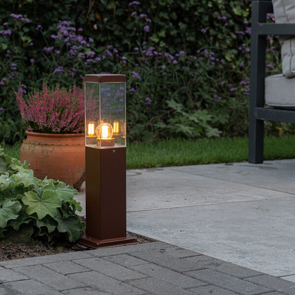 Modern kültéri lámpaoszlop rozsdabarna 45 cm - Malios