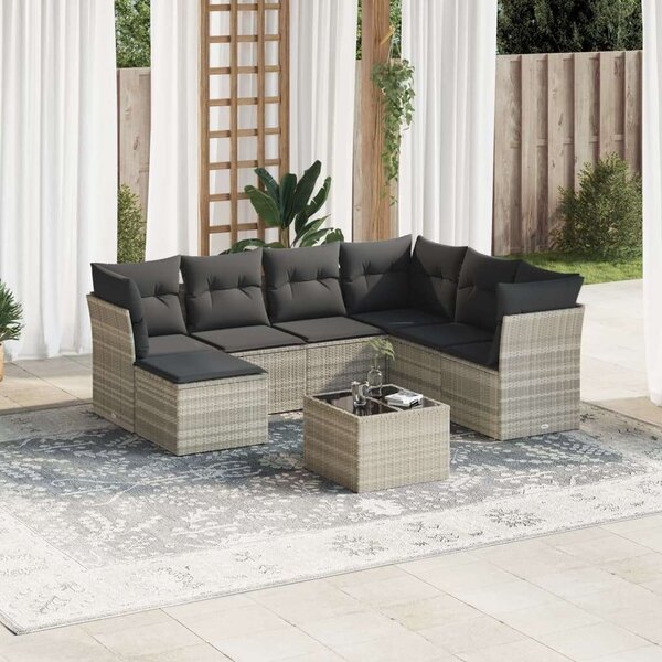 VidaXL Polyrattan Kerti Ülőgarnitúra - 8 részes