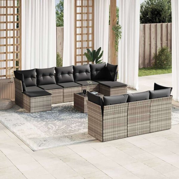 VidaXL Polyrattan Kerti Ülőgarnitúra - 11 részes