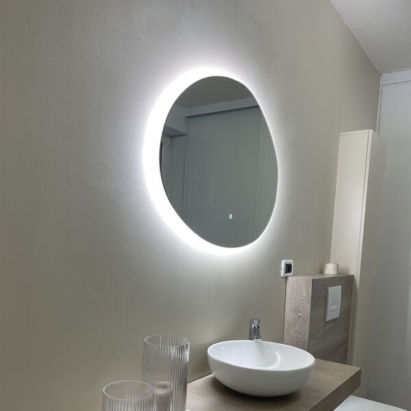 Fürdőszobai tükör 80 cm LED-del, 3 fokozatban dimmelhető érintővel - Biba