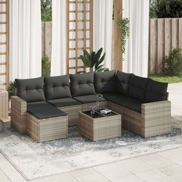 VidaXL Polyrattan Kerti Ülőgarnitúra - 8 részes