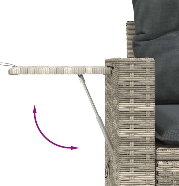 VidaXL Polyrattan Kerti Ülőgarnitúra - 5 részes, Világosszürke