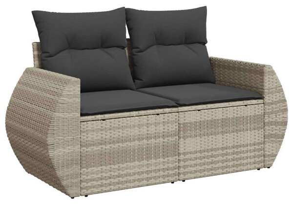 VidaXL Polyrattan Kerti Ülőgarnitúra - 7 részes - Világosszürke