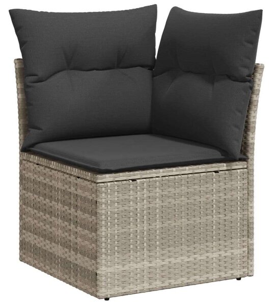 VidaXL Polyrattan Kerti Ülőgarnitúra - 7 részes - Világosszürke
