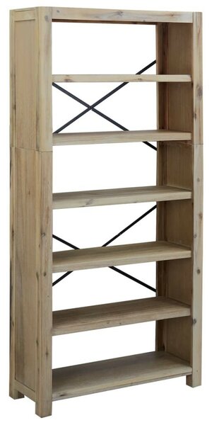 6 szintes tömör akácfa könyvespolc 80 x 30 x 170 cm