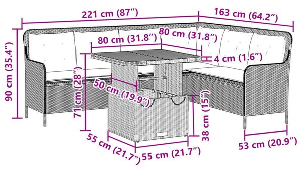 VidaXL 2 részes bézs polyrattan kerti ülőgarnitúra párnákkal