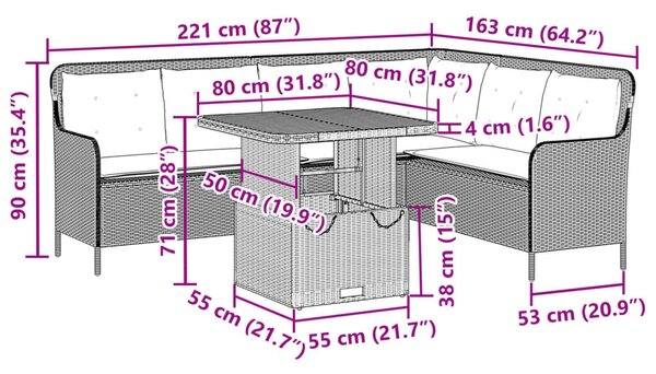 VidaXL 2 részes bézs polyrattan kerti ülőgarnitúra párnákkal