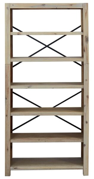 6 szintes tömör akácfa könyvespolc 80 x 30 x 170 cm