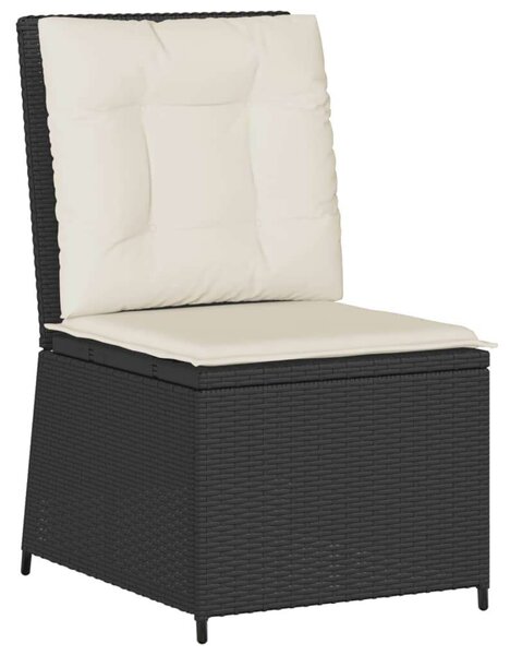 VidaXL 7 részes fekete polyrattan kerti ülőgarnitúra párnákkal