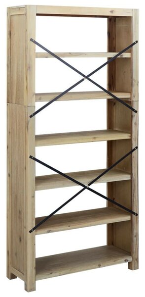 6 szintes tömör akácfa könyvespolc 80 x 30 x 170 cm