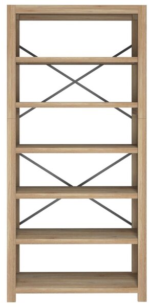 6 szintes tömör akácfa könyvespolc 80 x 30 x 170 cm