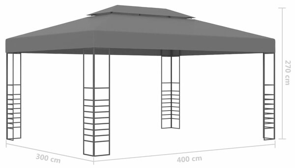 Antracitszürke pavilon 3 x 4 m