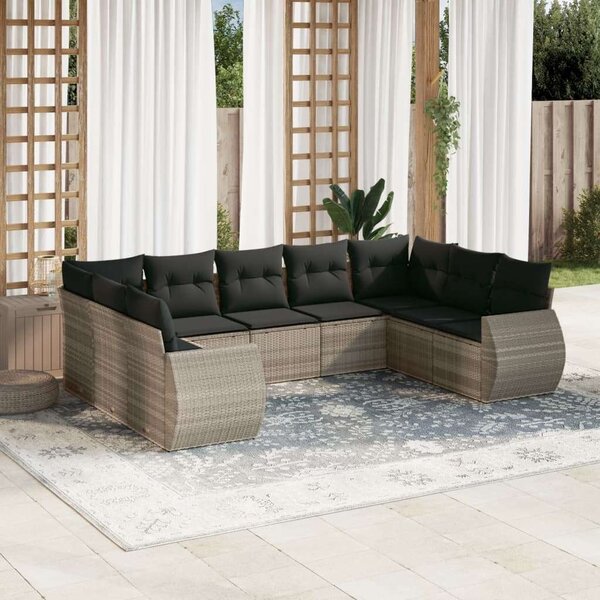 VidaXL Polyrattan Kerti Ülőgarnitúra - 9 részes szett