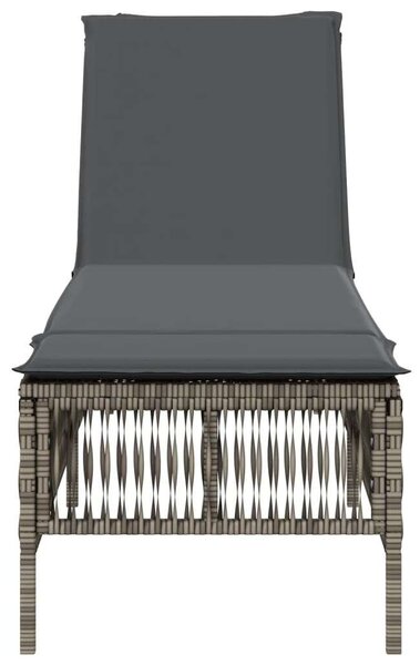 VidaXL Napozóágy - Szürke Polyrattan - 198cm