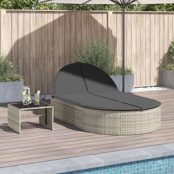 VidaXL Dupla Napozóágy - Polyrattan - 200cm