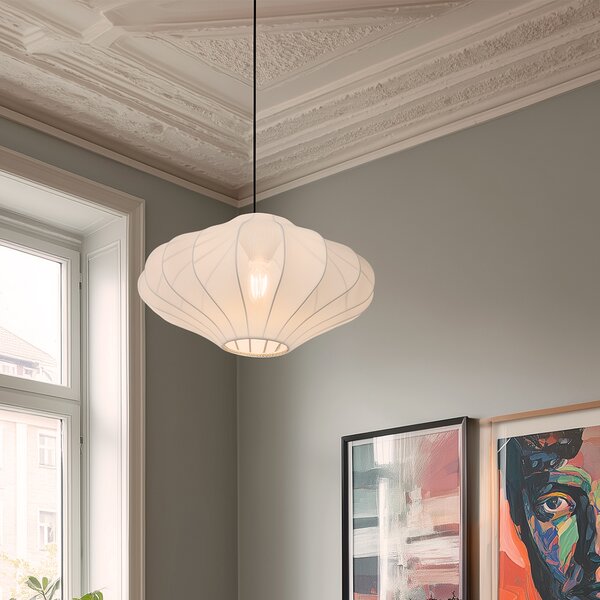 Design függőlámpa fehér selyem 50 cm - Plu