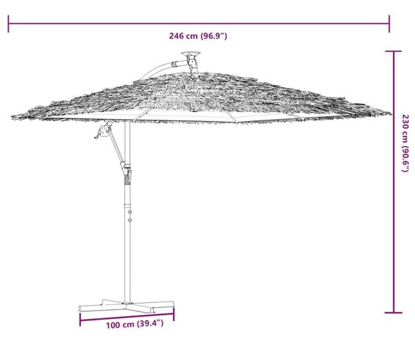 VidaXL Napernyő - LED-es - 246x246 cm
