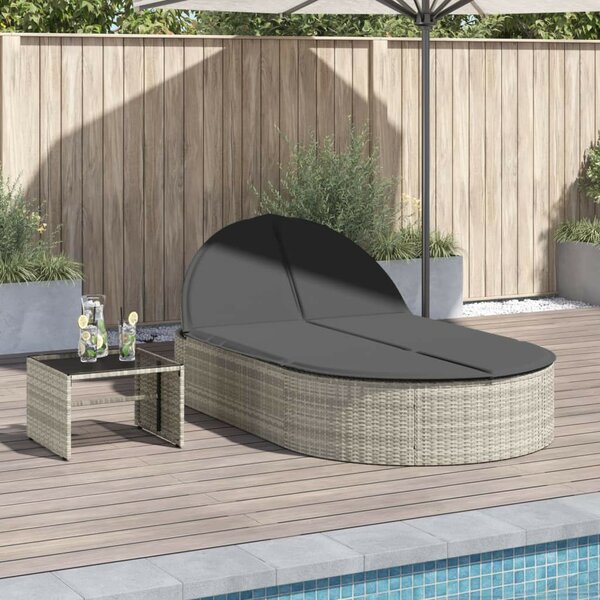 VidaXL Dupla Napozóágy - Polyrattan - 200cm