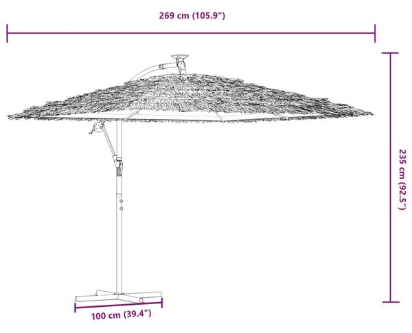 VidaXL Karos Napernyő - LED - 269x269 cm
