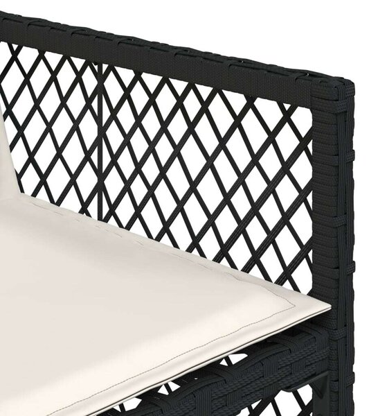 VidaXL 13 részes fekete polyrattan kerti ülőgarnitúra párnákkal
