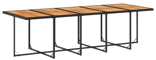 VidaXL Kerti Étkezőgarnitúra - 11 részes - Fekete Polyrattan