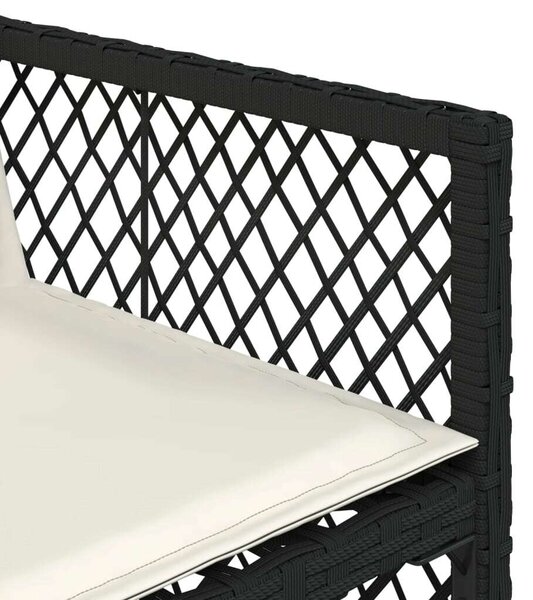VidaXL Kerti Étkezőgarnitúra - 11 részes - Fekete Polyrattan