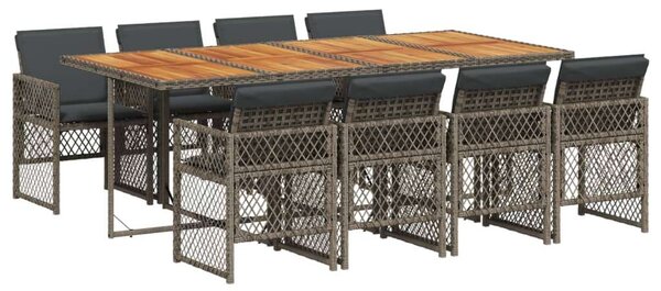 VidaXL Polyrattan Kerti Étkezőgarnitúra - 9 részes
