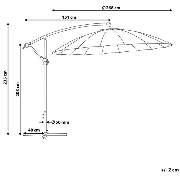 Napernyő 268 cm CALABRIA II Világosszürke