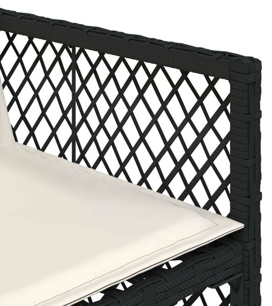 VidaXL 17 részes fekete polyrattan kerti étkezőgarnitúra párnákkal