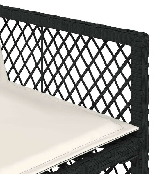 VidaXL 5 részes Kerti Étkezőgarnitúra - Fekete Polyrattan