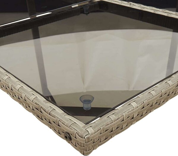 VidaXL Kerti Étkezőgarnitúra - Polyrattan - 15 részes - Szürke