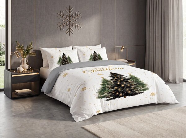 3D Mikroszálas ágyneműhuzat MERRY TREES fehér Ágyneműhuzat mérete: 2 ks 70 x 90 cm | 140 x 200 cm