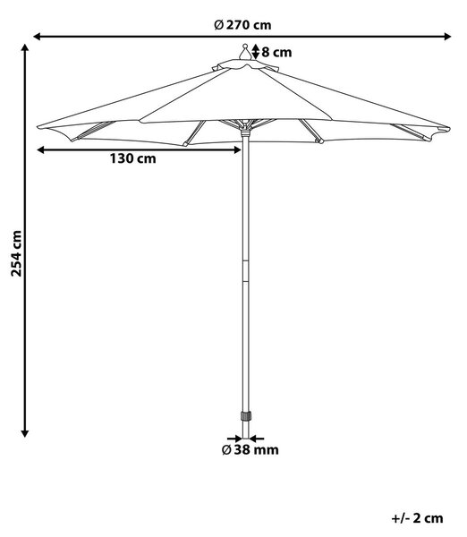 Napernyő 270 cm TOSCANA Tengerészkék