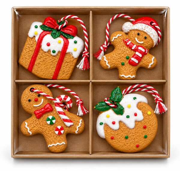 Szett 4 db karácsonyi dísz COOKIE CHRISTMAS 6 cm
