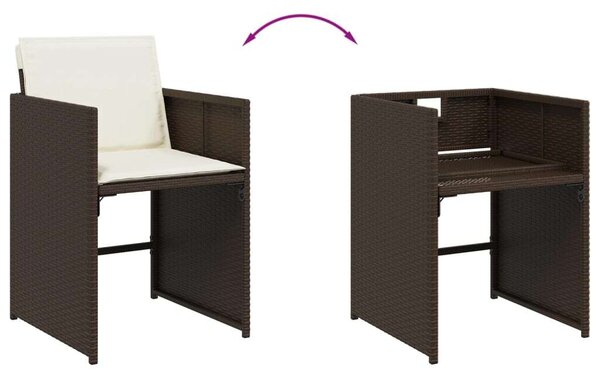 VidaXL 11 részes barna polyrattan kerti ülőgarnitúra párnákkal