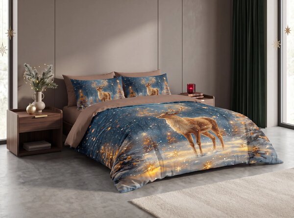 3D mikroszálas ágynemű STARLIGHT DEER színes Ágyneműhuzat mérete: 2 ks 70 x 90 cm | 140 x 200 cm